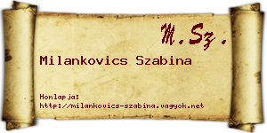Milankovics Szabina névjegykártya